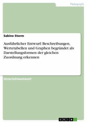 Ausführlicher Entwurf: Beschreibungen, Wertetabellen und Graphen begründet als Darstellungsformen  der gleichen Zuordnung erkennen