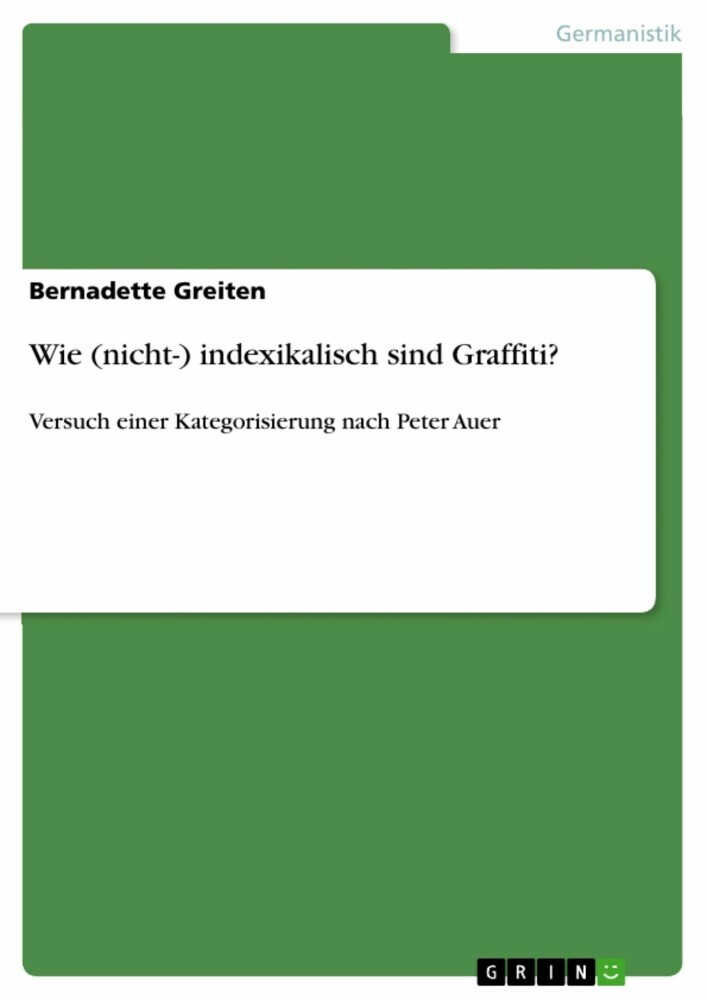 Wie (nicht-) indexikalisch sind Graffiti? main product photo