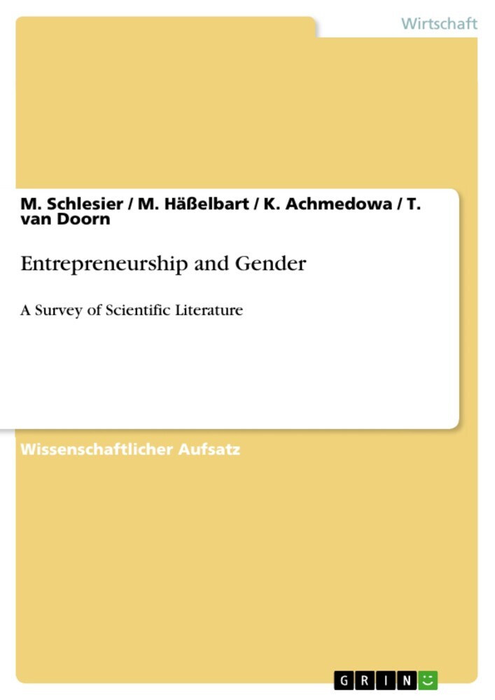 Entrepreneurship and Gender main product photo