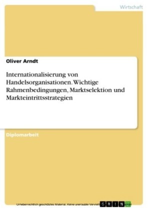 Internationalisierung von Handelsorganisationen. Wichtige Rahmenbedingungen, Marktselektion und Markteintrittsstrategien