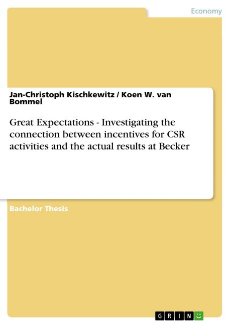 Great Expectations - Investigating the connection between incentives for CSR activities and the actual results at Becker main product photo