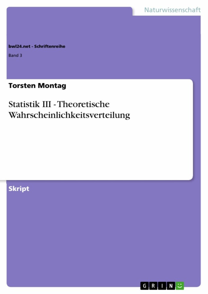Statistik III - Theoretische Wahrscheinlichkeitsverteilung main product photo