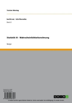 Statistik III - Wahrscheinlichkeitsrechnung