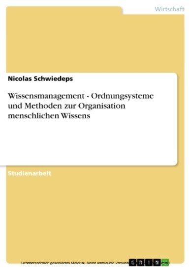 Wissensmanagement - Ordnungsysteme und Methoden zur Organisation menschlichen Wissens main product photo
