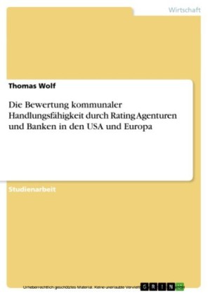 Die Bewertung kommunaler Handlungsfähigkeit durch Rating Agenturen und Banken in den USA und Europa
