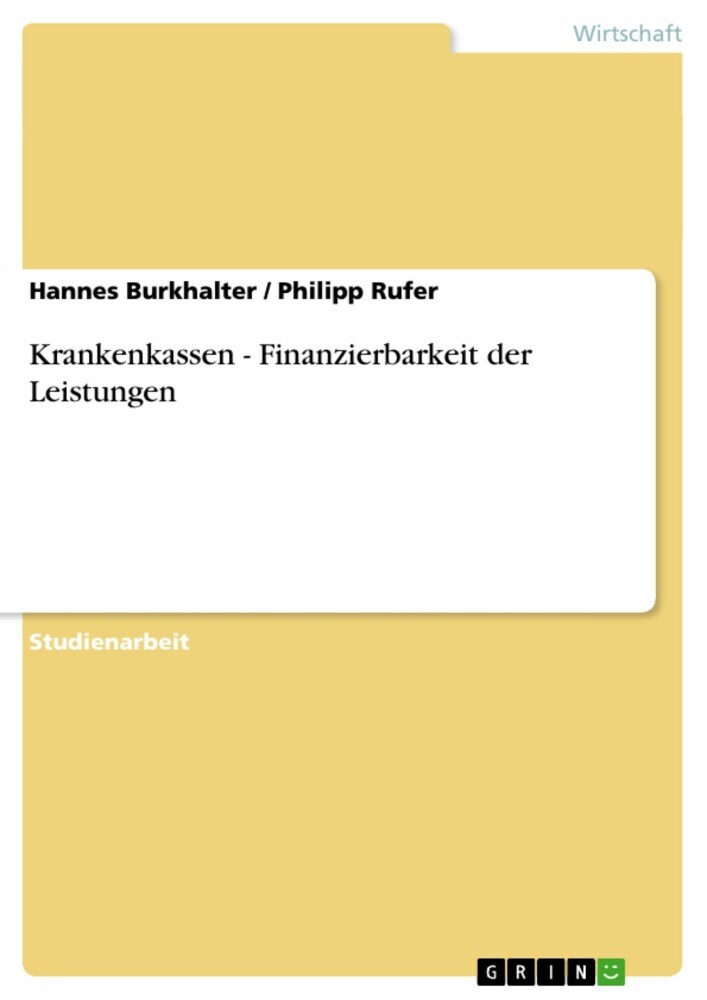 Krankenkassen - Finanzierbarkeit der Leistungen main product photo