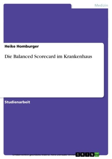 Die Balanced Scorecard im Krankenhaus main product photo