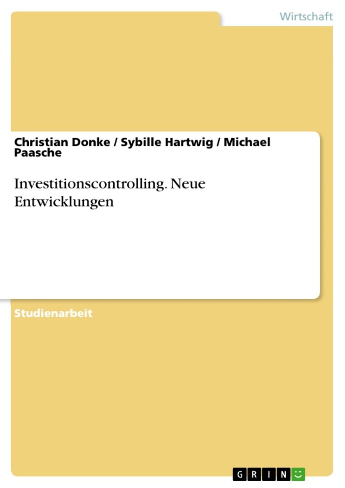Investitionscontrolling. Neue Entwicklungen main product photo