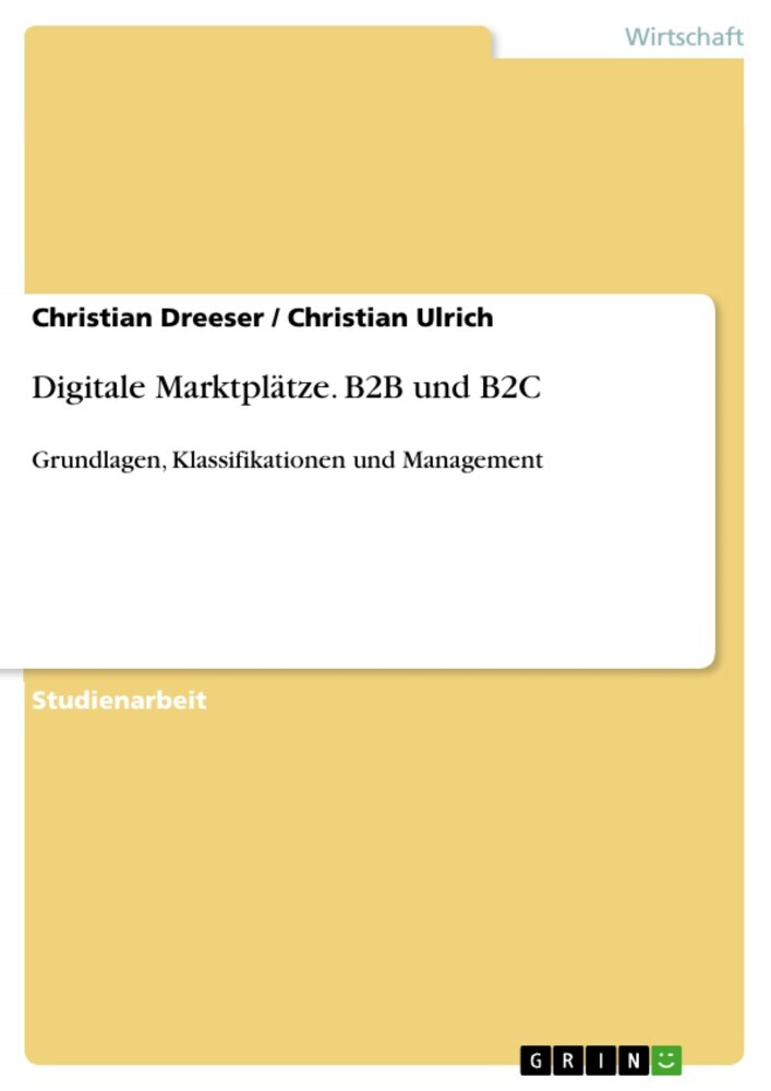 Digitale Marktplätze. B2B und B2C main product photo