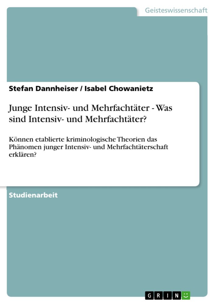 Junge Intensiv- und Mehrfachtäter - Was sind Intensiv- und Mehrfachtäter? main product photo