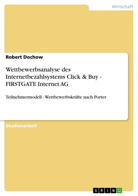 Wettbewerbsanalyse des Internetbezahlsystems Click & Buy - FIRSTGATE Internet AG main product photo