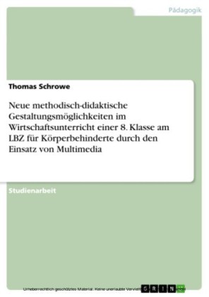 Neue methodisch-didaktische Gestaltungsmöglichkeiten im Wirtschaftsunterricht einer 8. Klasse am LBZ für Körperbehinderte durch den Einsatz von Multimedia
