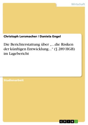 Die Berichterstattung über '...die Risiken der künftigen Entwicklung...' ( 289 HGB) im Lagebericht