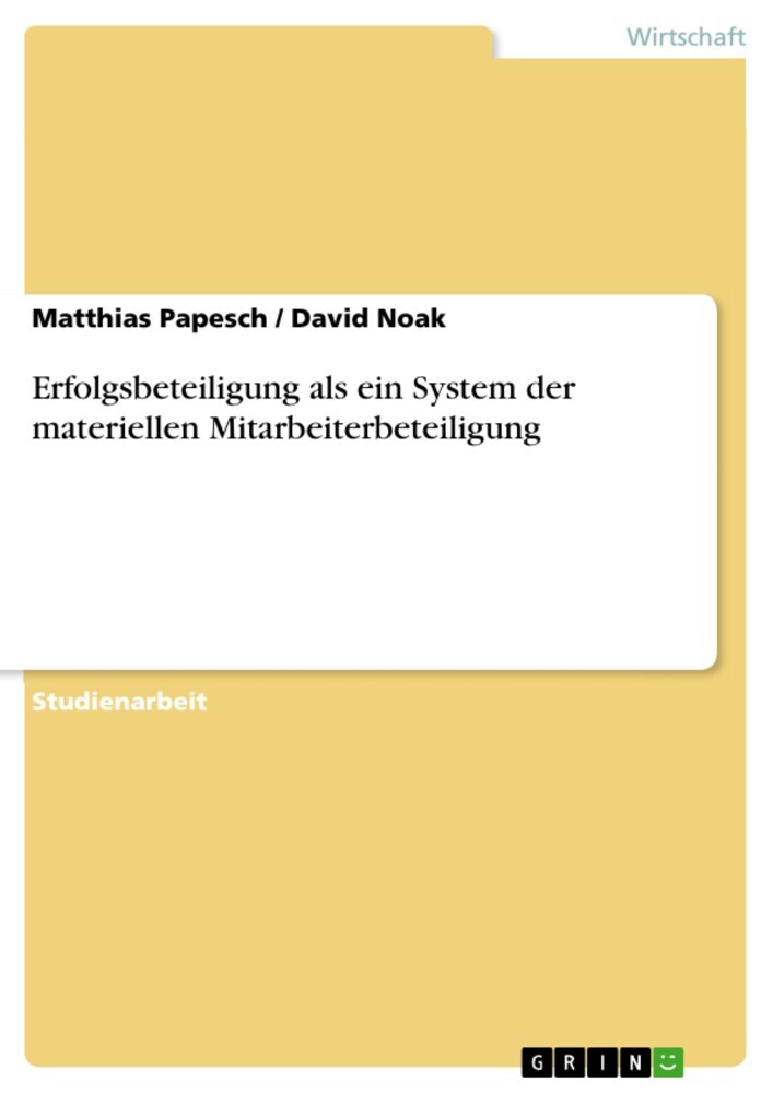 Erfolgsbeteiligung als ein System der materiellen Mitarbeiterbeteiligung main product photo