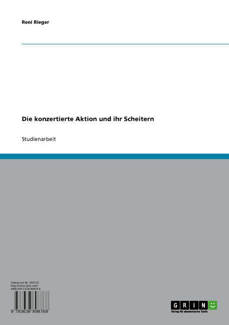 Die konzertierte Aktion und ihr Scheitern main product photo