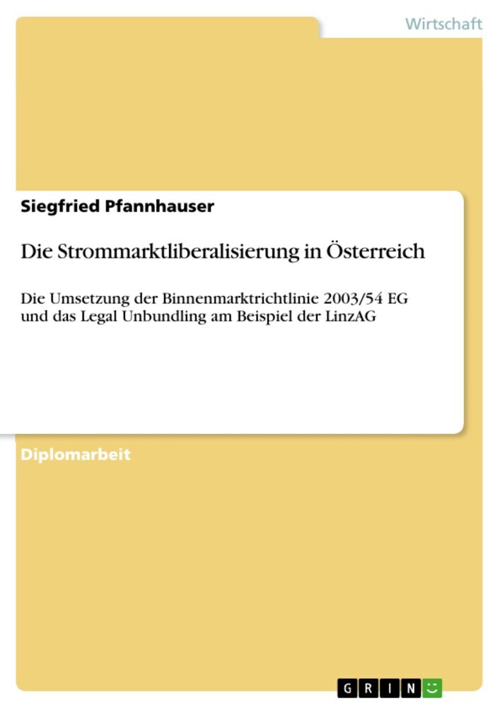 Die Strommarktliberalisierung in Österreich main product photo
