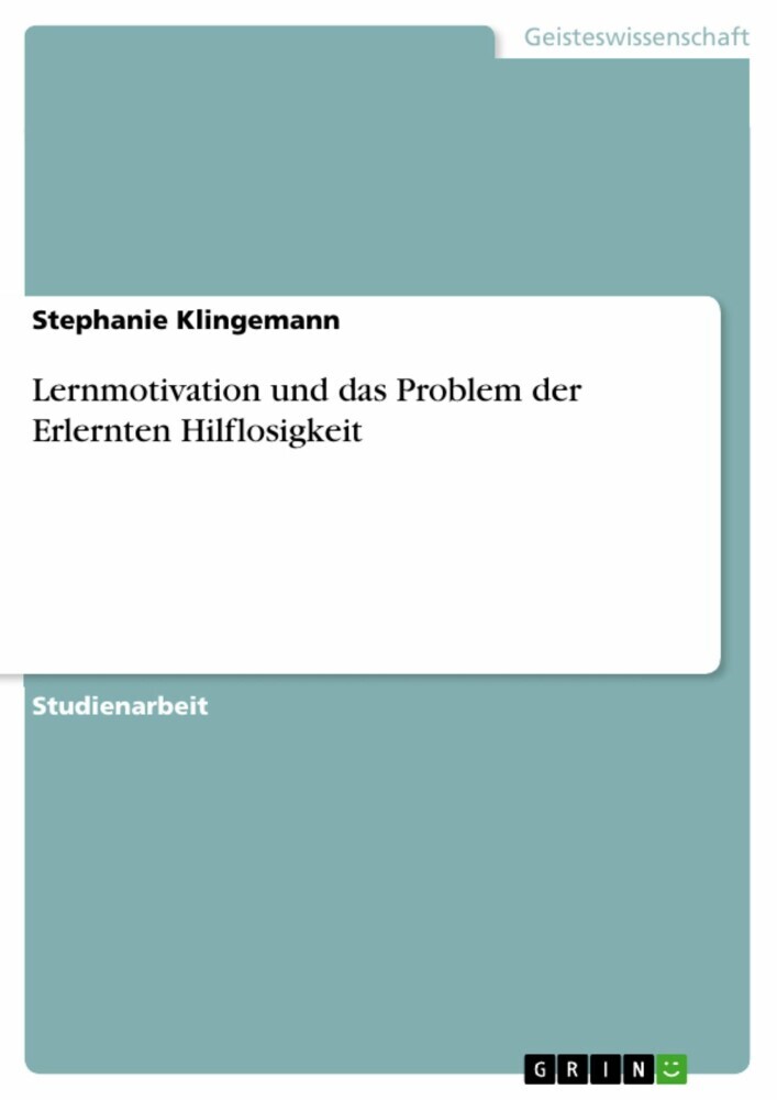 Lernmotivation und das Problem der Erlernten Hilflosigkeit main product photo