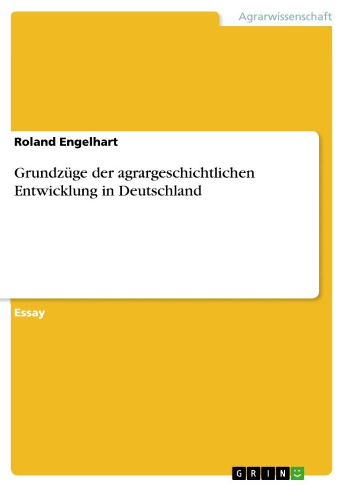 Grundzüge der agrargeschichtlichen Entwicklung in Deutschland main product photo