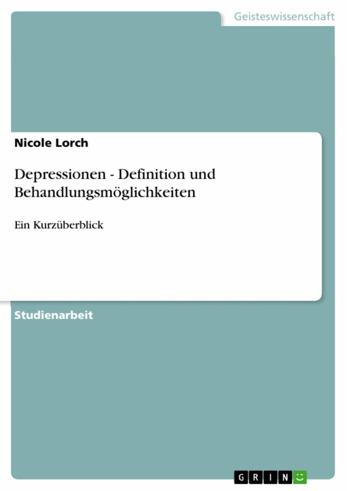 Depressionen - Definition und Behandlungsmöglichkeiten main product photo