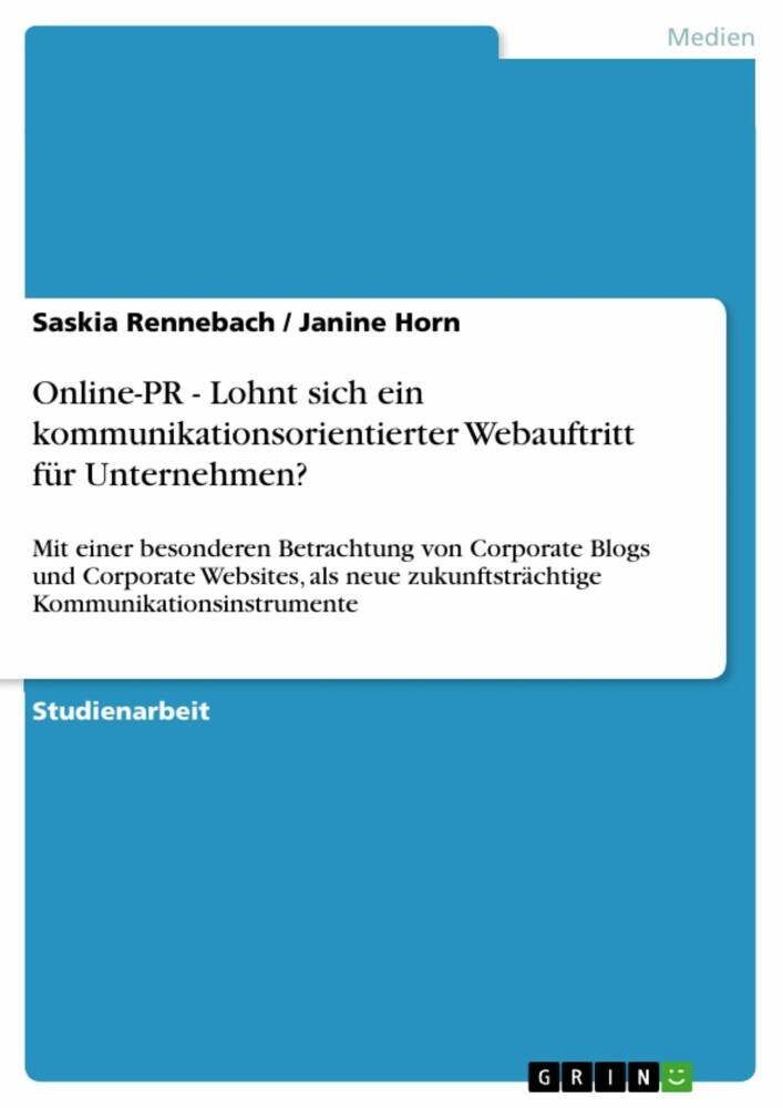 Online-PR - Lohnt sich ein kommunikationsorientierter Webauftritt für Unternehmen? main product photo