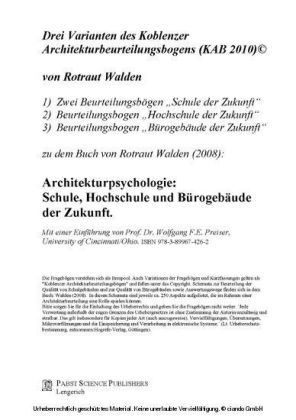 Drei Varianten des Koblenzer Architekturbeurteilungsbogens (KAB 2010)©