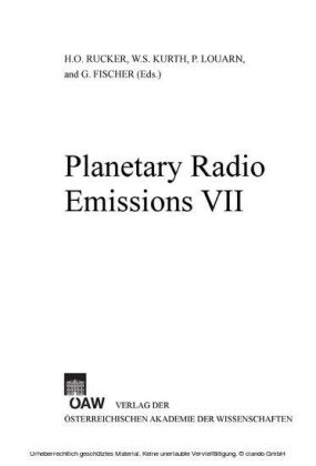 Planetary Radio Emissions VII