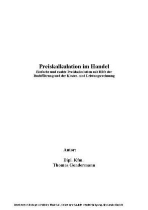 Preiskalkulation im Handel