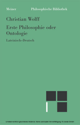 Erste Philosophie oder Ontologie