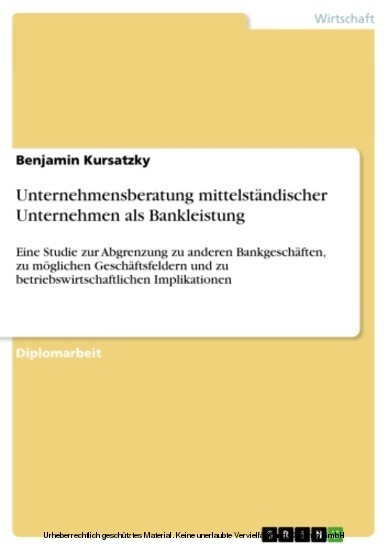 Unternehmensberatung mittelständischer Unternehmen als Bankleistung main product photo
