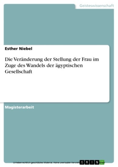 Die Veränderung der Stellung der Frau im Zuge des Wandels der ägyptischen Gesellschaft main product photo