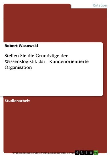 Stellen Sie die Grundzüge der Wissenslogistik dar - Kundenorientierte Organisation main product photo