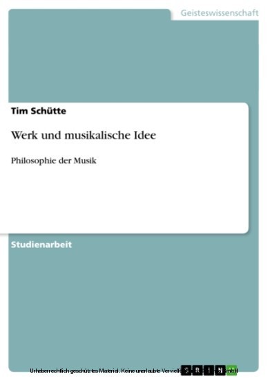 Werk und musikalische Idee main product photo
