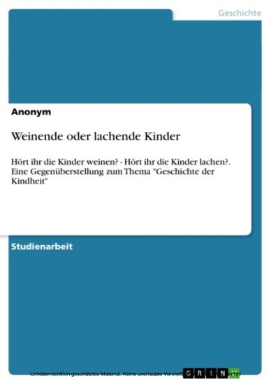 Weinende oder lachende Kinder main product photo