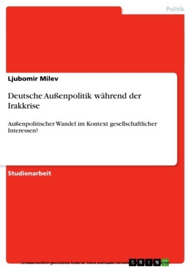 Deutsche Außenpolitik während der Irakkrise main product photo