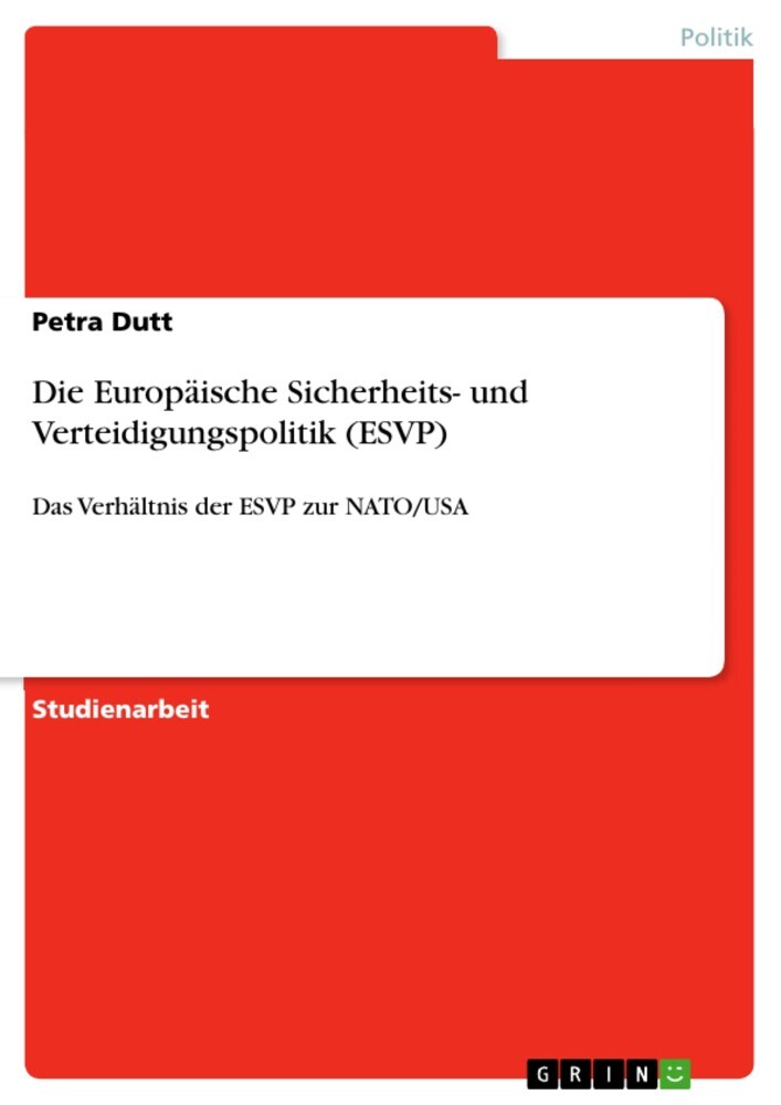Die Europäische Sicherheits- und Verteidigungspolitik (ESVP) main product photo