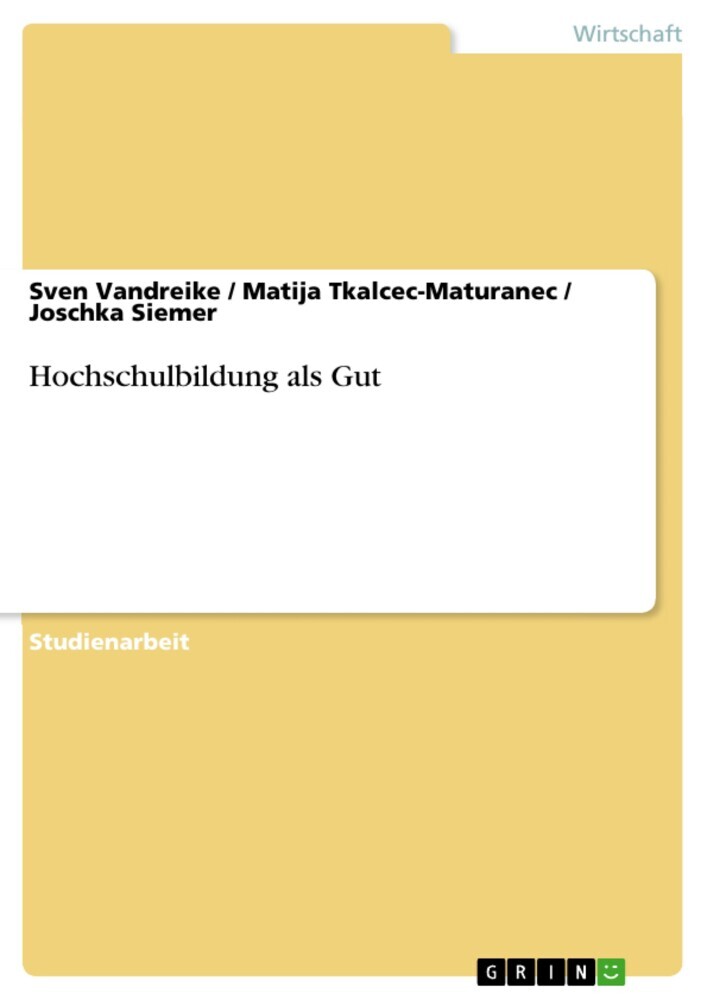 Hochschulbildung als Gut main product photo