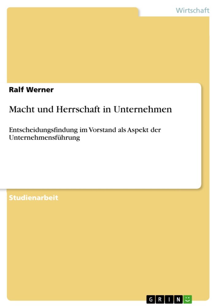 Macht und Herrschaft in Unternehmen main product photo
