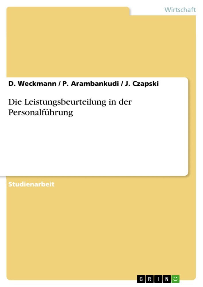 Die Leistungsbeurteilung in der Personalführung main product photo