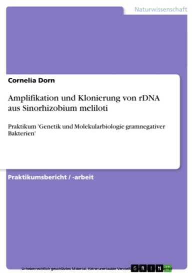 Amplifikation und Klonierung von rDNA aus Sinorhizobium meliloti main product photo