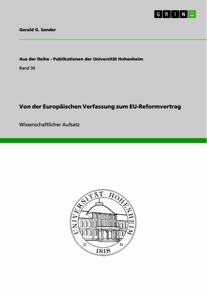 Von der Europäischen Verfassung zum EU-Reformvertrag main product photo