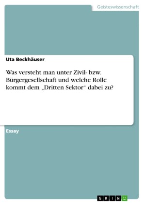 Was versteht man unter Zivil- bzw. Bürgergesellschaft und welche Rolle kommt dem 'Dritten Sektor' dabei zu?