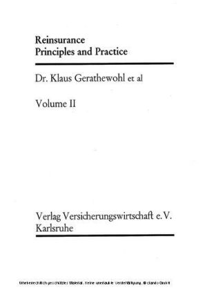Reinsurance, Principles and Practice Vol. II