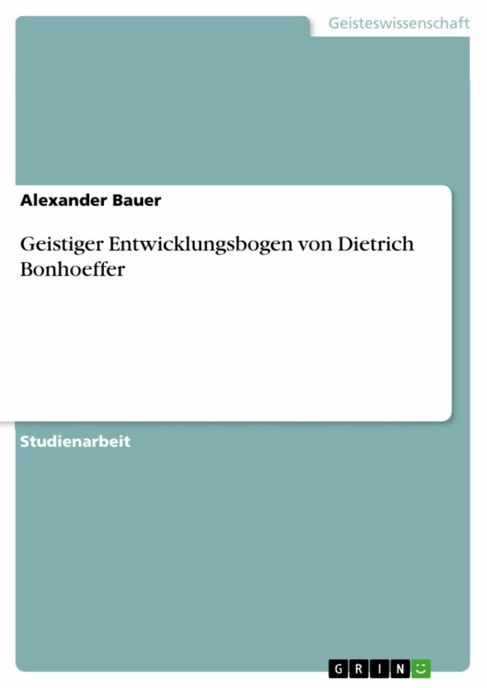 Geistiger Entwicklungsbogen von Dietrich Bonhoeffer main product photo