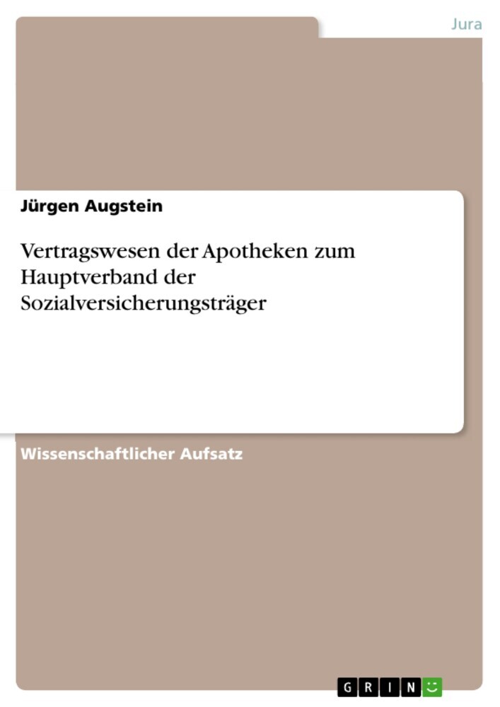Vertragswesen der Apotheken zum Hauptverband der Sozialversicherungsträger main product photo
