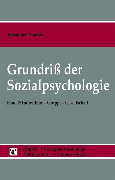 Grundriß der Sozialpsychologie (Band 2) Individuum main product photo
