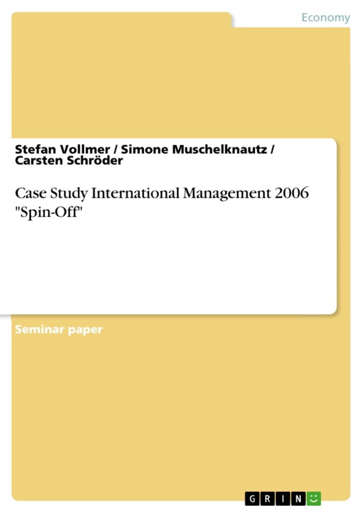 Case Study International Management 2006 'Spin-Off' main product photo