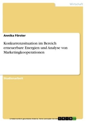 Konkurrenzsituation im Bereich erneuerbare Energien und Analyse von Marketingkooperationen