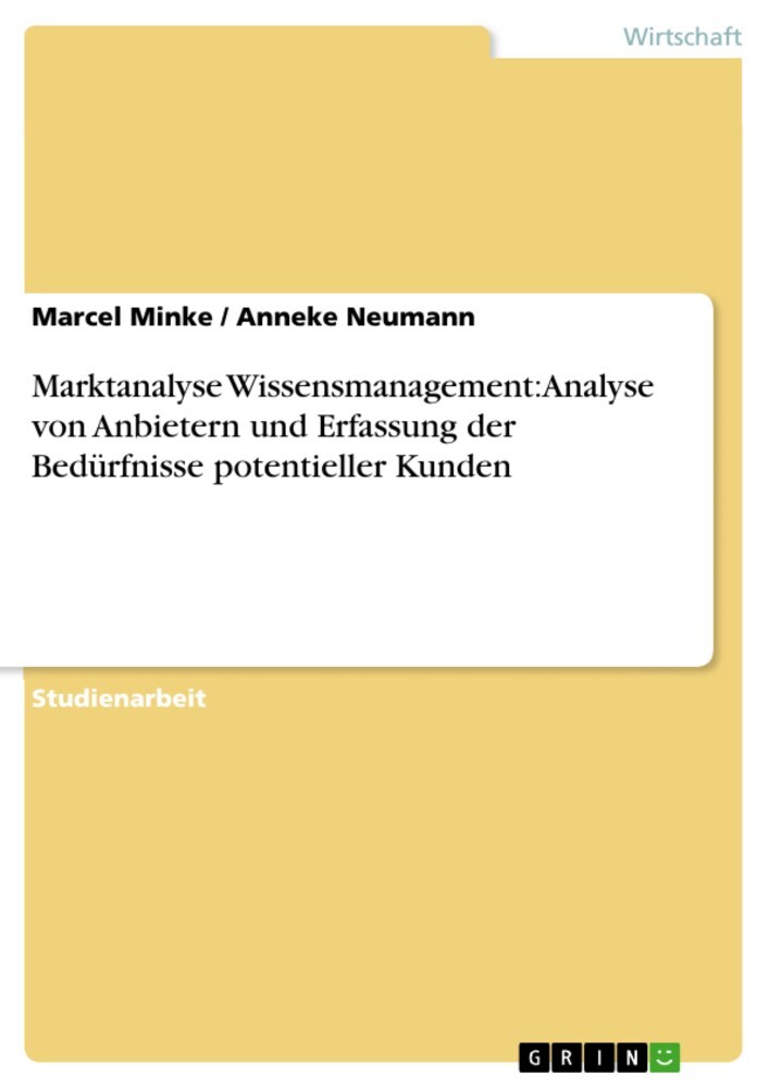 Marktanalyse Wissensmanagement: Analyse von Anbietern und Erfassung der Bedürfnisse potentieller Kunden main product photo