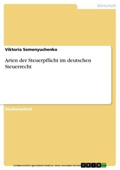 Arten der Steuerpflicht im deutschen Steuerrecht main product photo