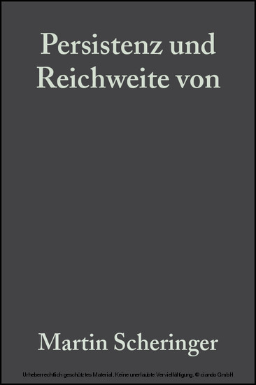 Persistenz und Reichweite von Umweltchemikalien main product photo